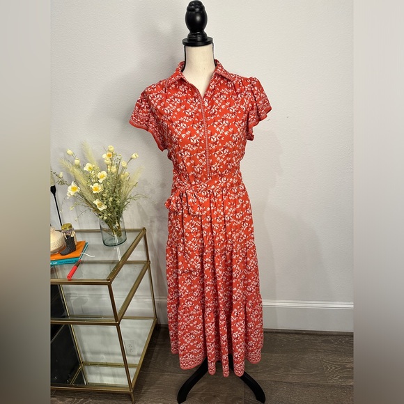 NWOT Max Studio Red Flutter Sleeve Maxi Dress | Size XS - Picture 5 of 10